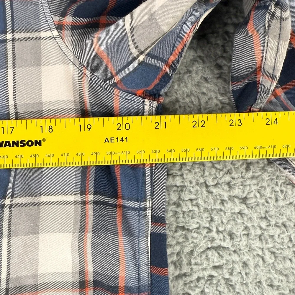 The North‎ Face Button-Up Shirt Mens Medium Blue Plaid Long Sleeve Cotton Casual